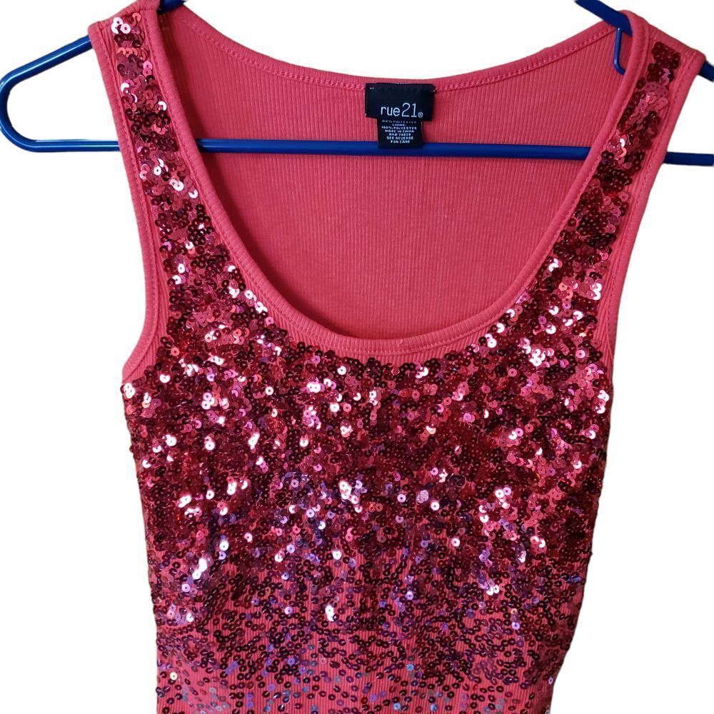 rue21 Pink Sequin Tank Top